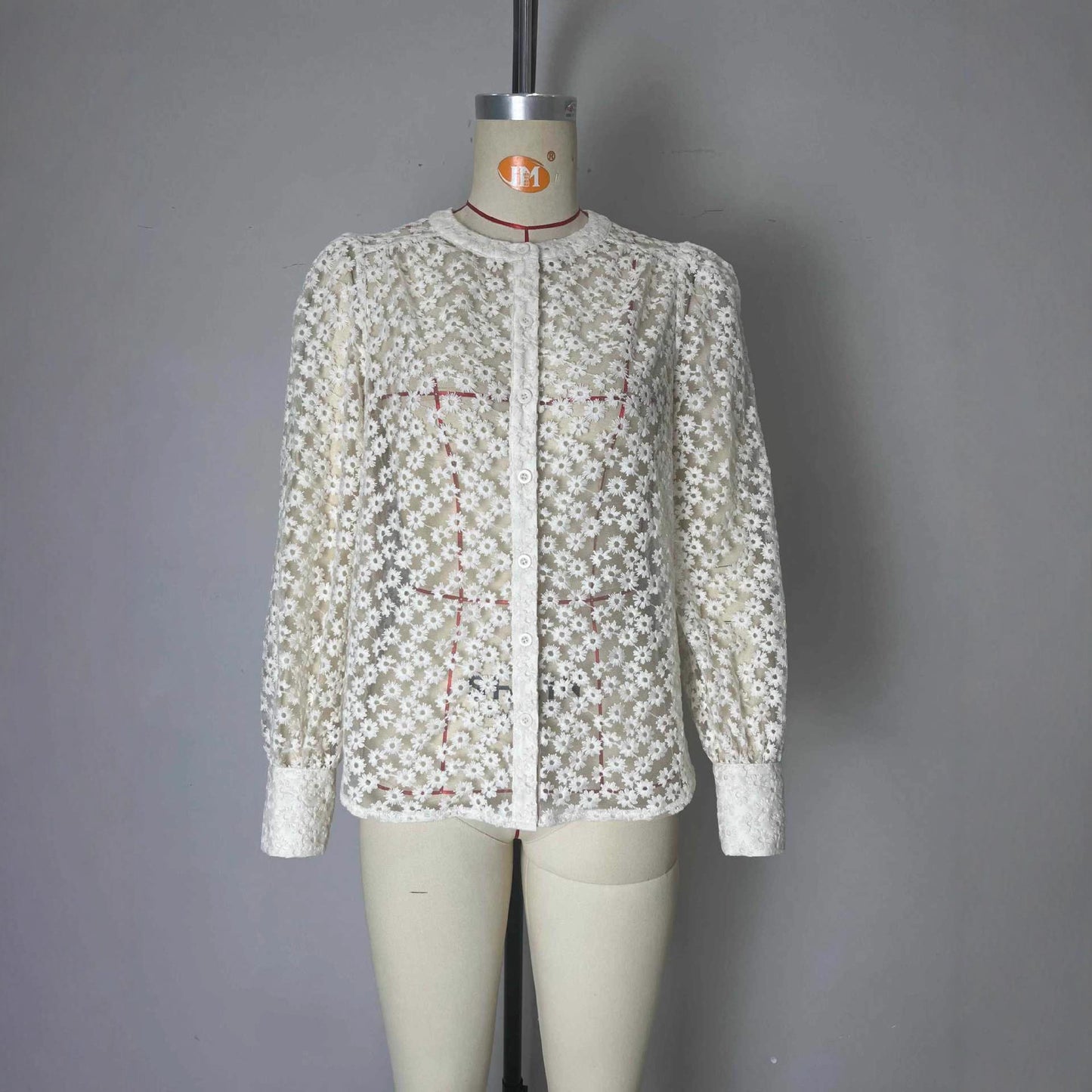 Women's Elegant Lace Top With A Round Neckline
