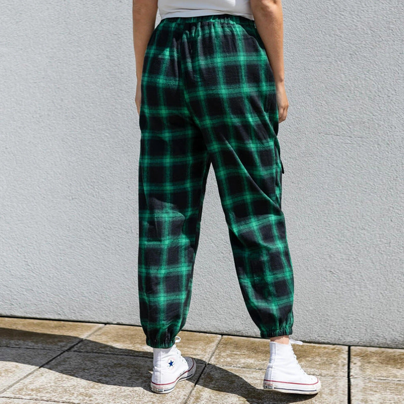 Women's High Waist Plaid Corset Overalls