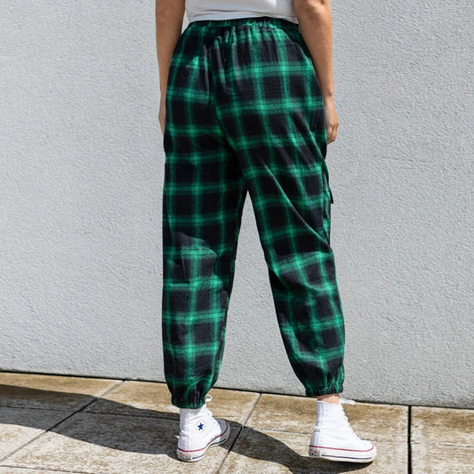 Women's High Waist Plaid Corset Overalls