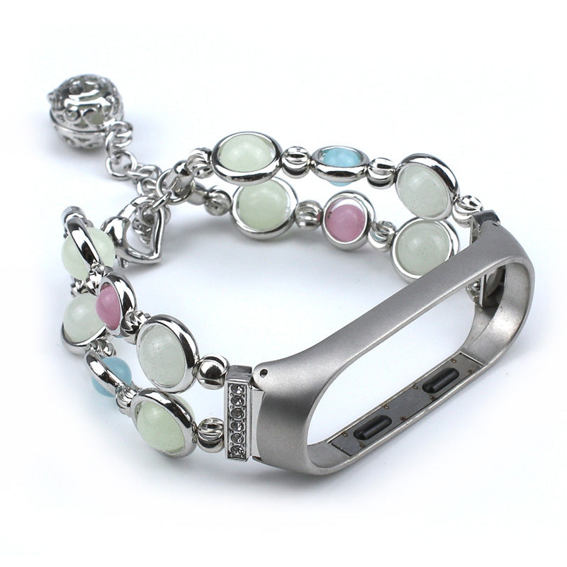 Metal Watch Strap Pure Hand - made Luminous Agate Strap