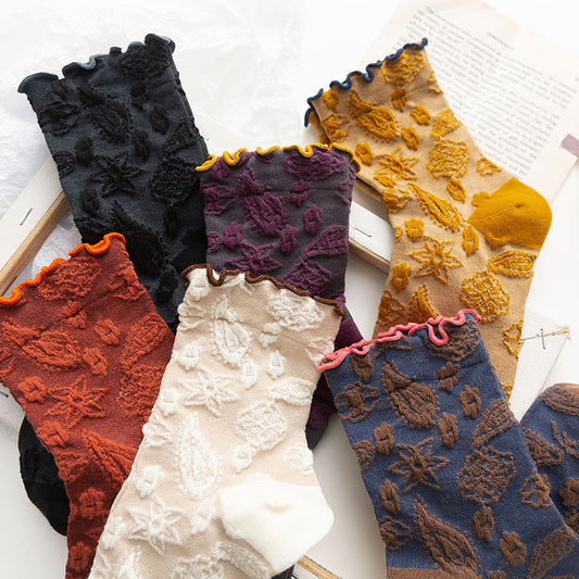 Autumn And Winter Japanese Retro Lace Mid-Tube Socks