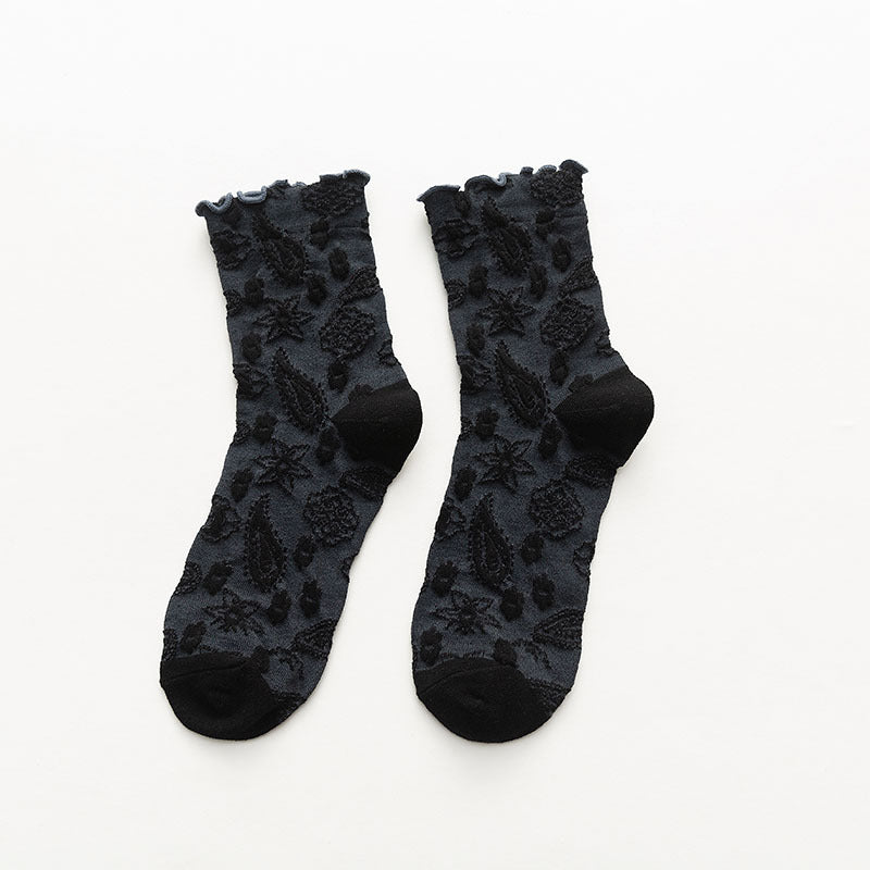 Autumn And Winter Japanese Retro Lace Mid-Tube Socks