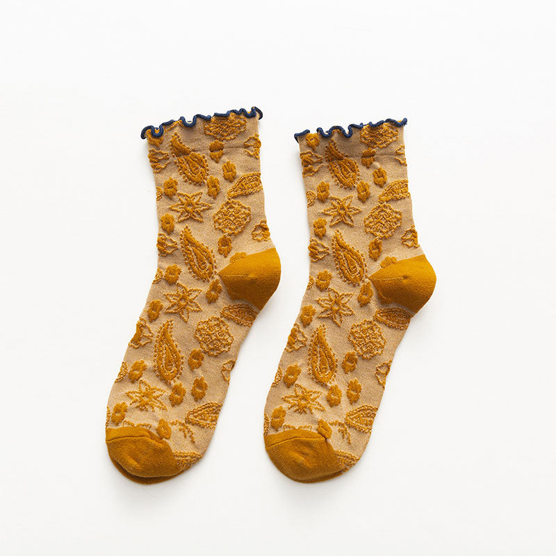 Autumn And Winter Japanese Retro Lace Mid-Tube Socks