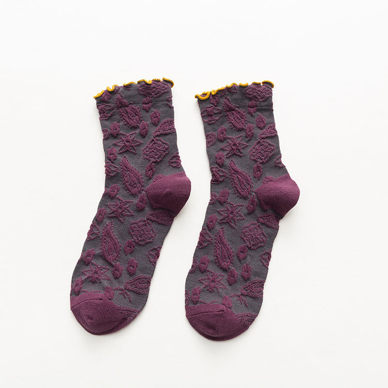 Autumn And Winter Japanese Retro Lace Mid-Tube Socks