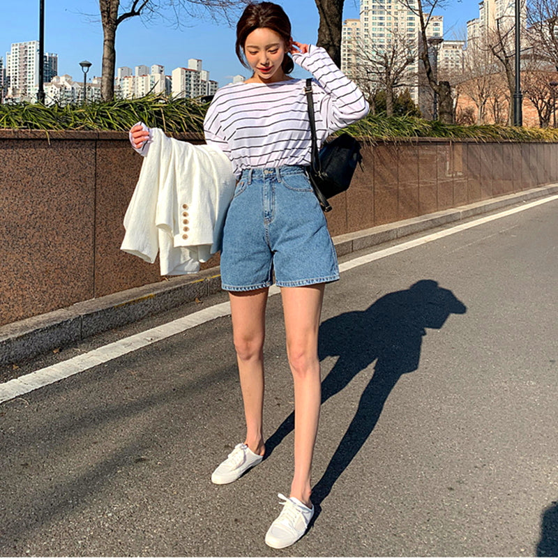 Slim Slimmer High-Waist Denim Shorts