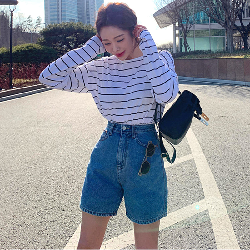 Slim Slimmer High-Waist Denim Shorts