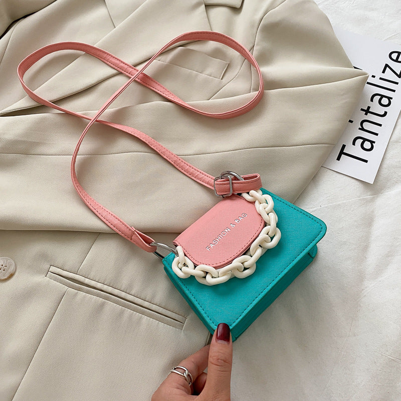 Trendy All-Match Texture Messenger Bag Fashion Net Red One-Shoulder Small Square Bag