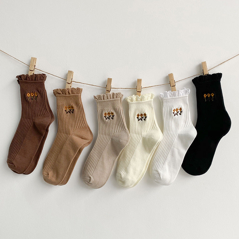 Lace Socks Women's Tube Socks Cute Japanese