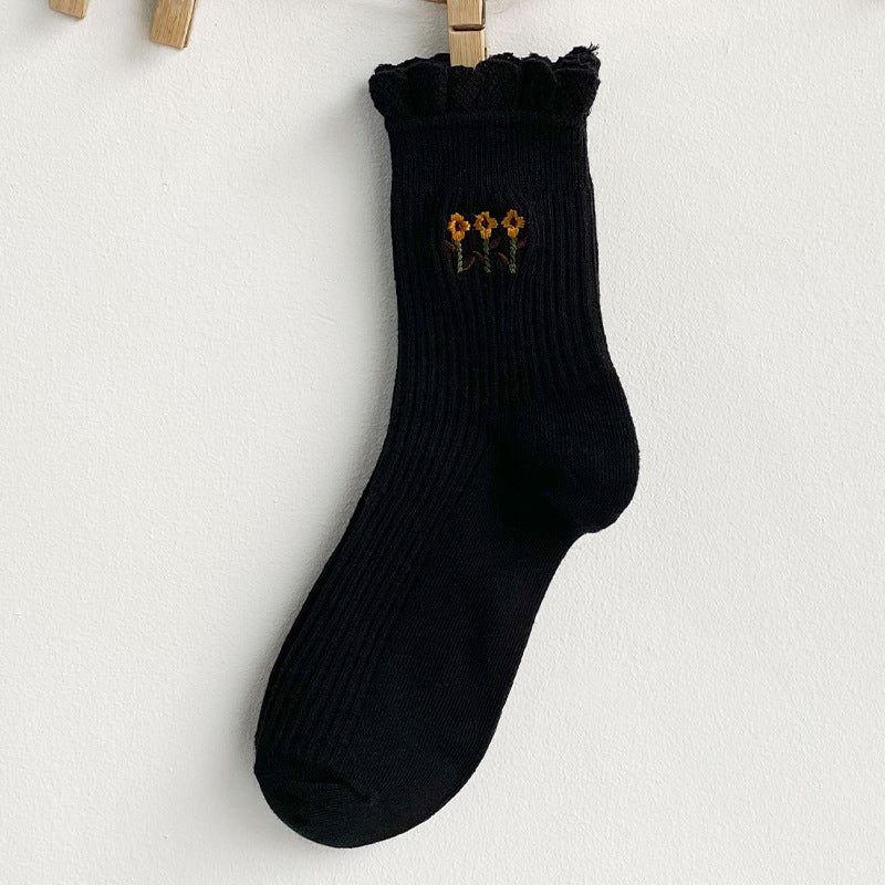 Lace Socks Women's Tube Socks Cute Japanese
