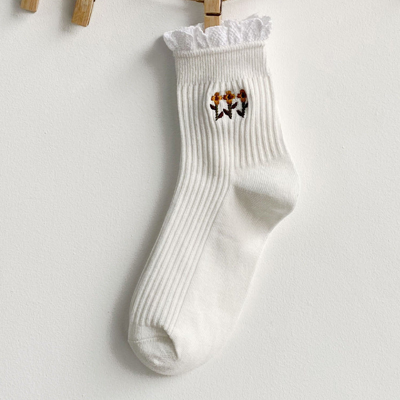 Lace Socks Women's Tube Socks Cute Japanese