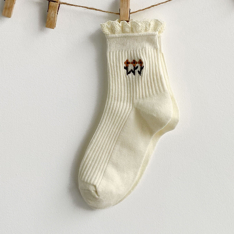 Lace Socks Women's Tube Socks Cute Japanese