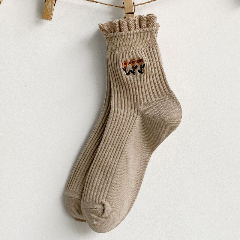 Lace Socks Women's Tube Socks Cute Japanese