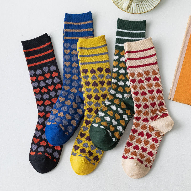 Hong Kong and Taiwan British Style Calf Socks Mori Harajuku Complex Long Socks