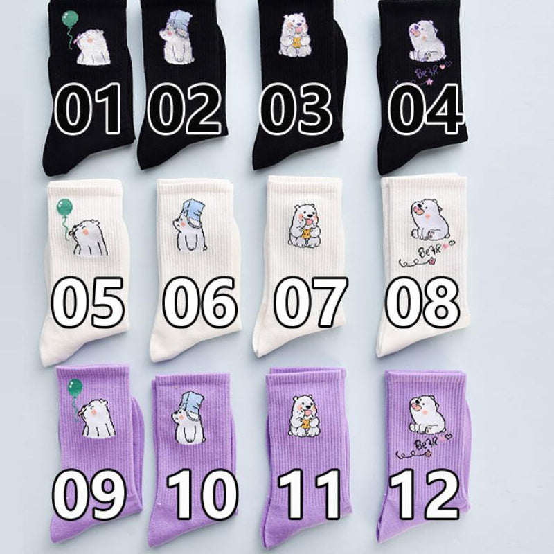 Cute Autumn And Winter Fashion Women's Cotton Tube Socks