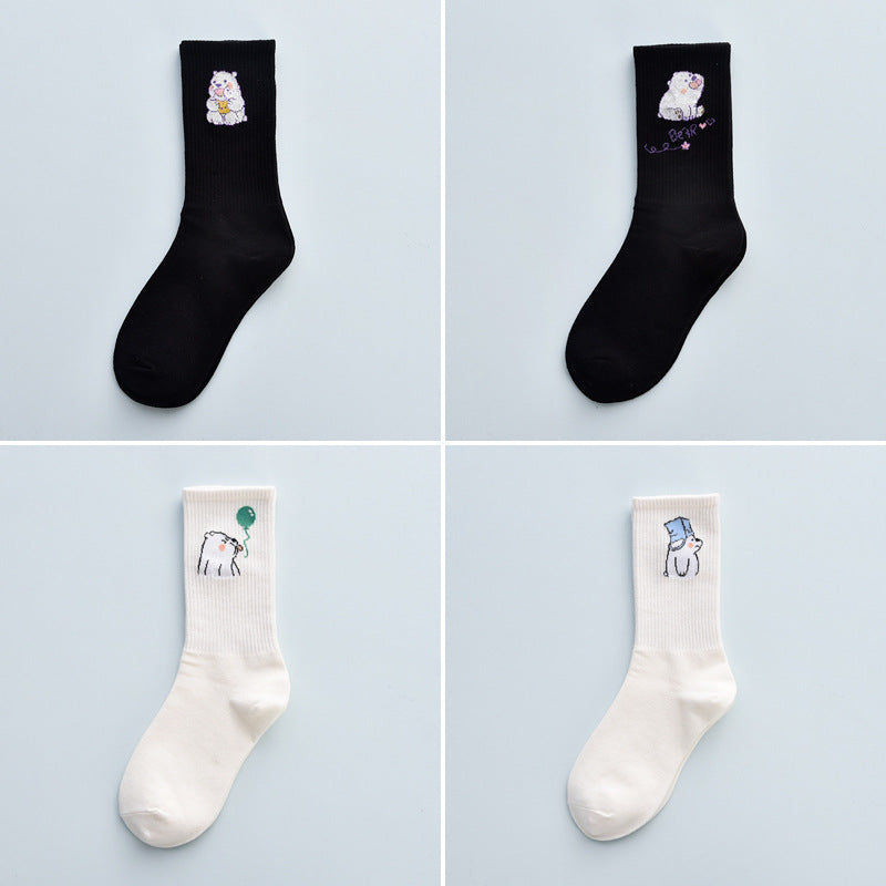 Cute Autumn And Winter Fashion Women's Cotton Tube Socks