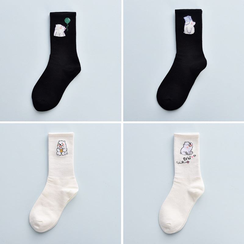 Cute Autumn And Winter Fashion Women's Cotton Tube Socks