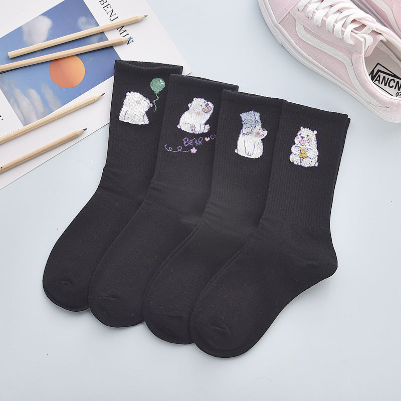 Cute Autumn And Winter Fashion Women's Cotton Tube Socks