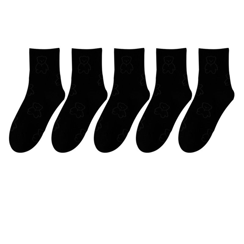 Black Socks Female Korean Cute Cartoon Socks