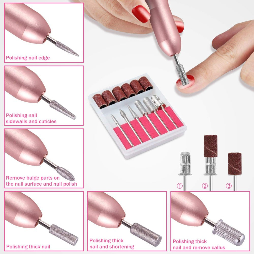 Mini Electric Nail Polishing Pen Short Style Adjustable Speed