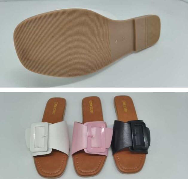 Women's Flat Heel Casual Square Buckle Sandals