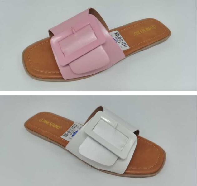 Women's Flat Heel Casual Square Buckle Sandals