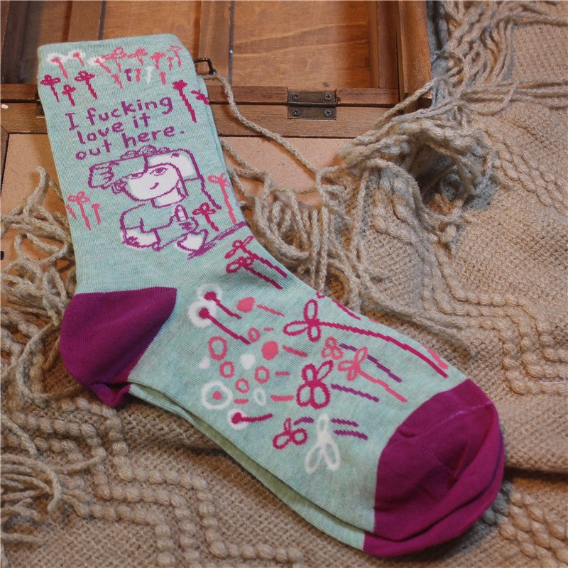 Female Cartoon Tube Cotton Calf Socks