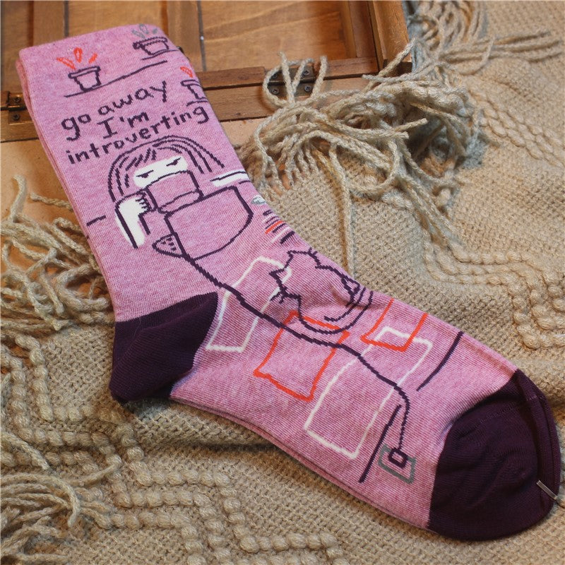 Female Cartoon Tube Cotton Calf Socks
