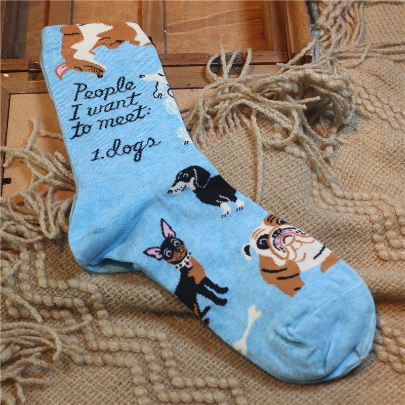 Female Cartoon Tube Cotton Calf Socks
