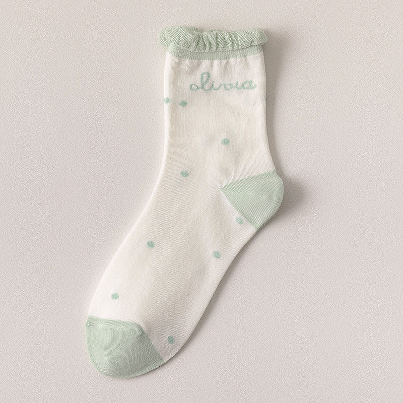 Breathable Jacquard Thin Cotton Tube Socks