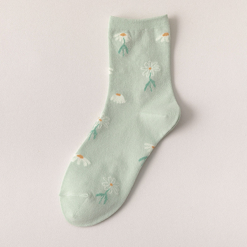 Breathable Jacquard Thin Cotton Tube Socks