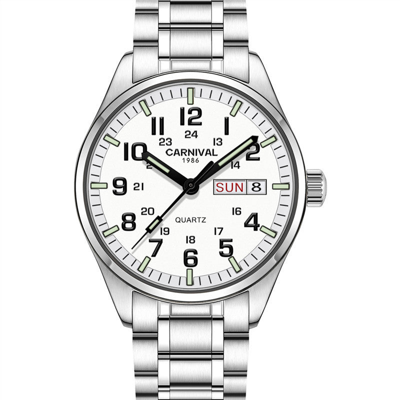Luminous Mechanical Large Digital Double Calendar Quartz Watch
