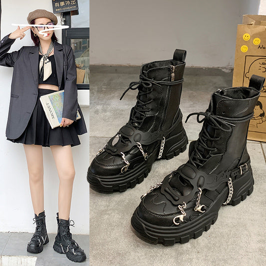 All-Match Thick-Soled Mid-Tube Short Boots