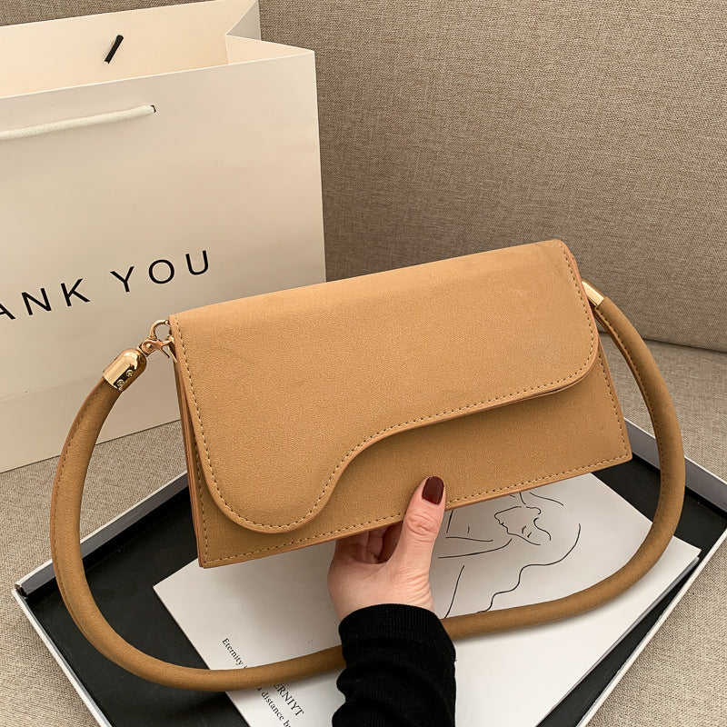 Autumn And Winter New Fashion All-Match Retro Frosted Baguette Underarm Bag Trendy Single Shoulder Bag