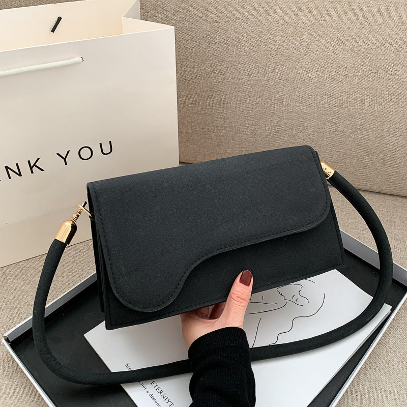 Autumn And Winter New Fashion All-Match Retro Frosted Baguette Underarm Bag Trendy Single Shoulder Bag