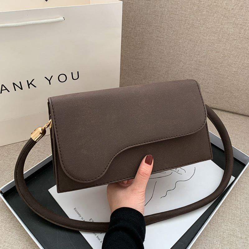 Autumn And Winter New Fashion All-Match Retro Frosted Baguette Underarm Bag Trendy Single Shoulder Bag
