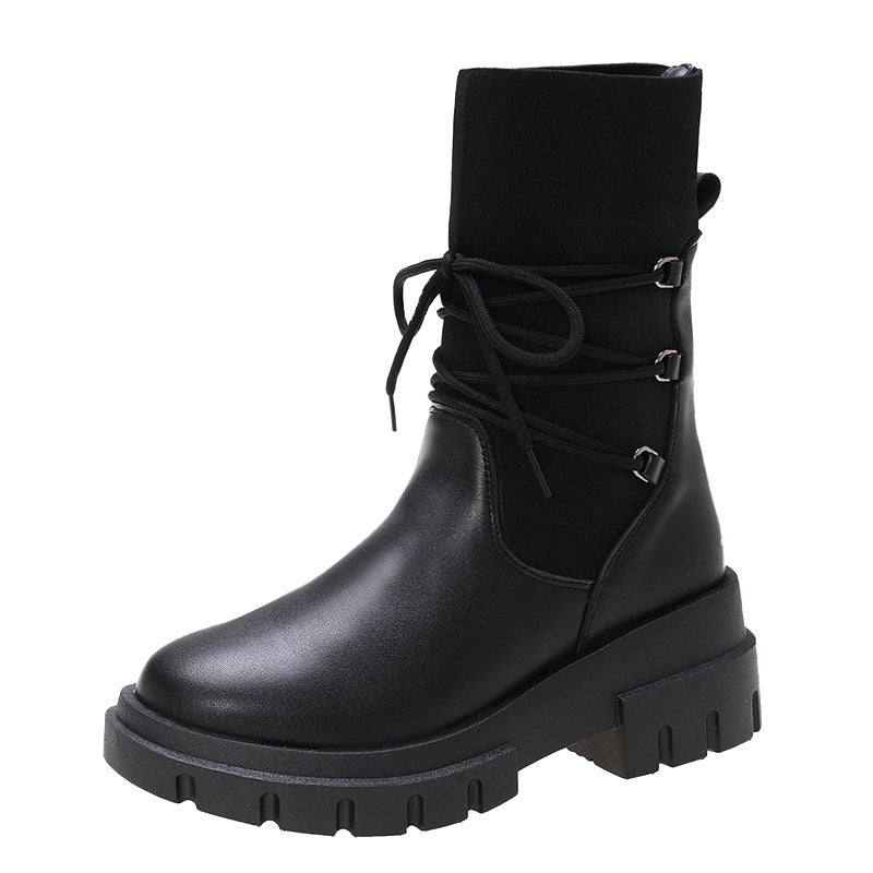 Fashion Heighten Short Boots Strappy Skinny Boots