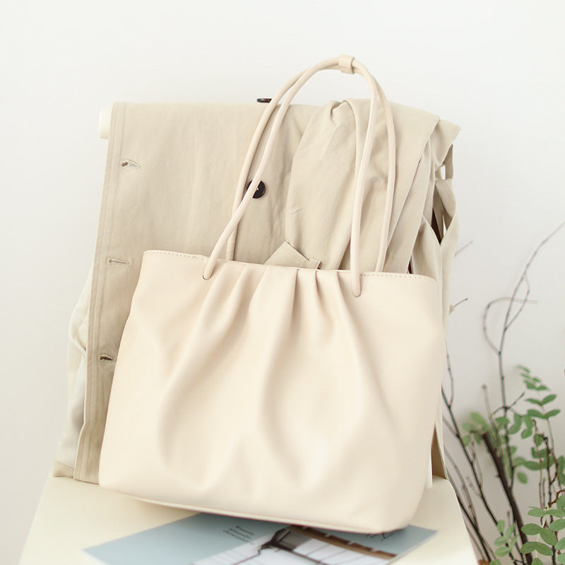 Pleated Cloud Bag Retro Large Capacity One Shoulder Tote Bag