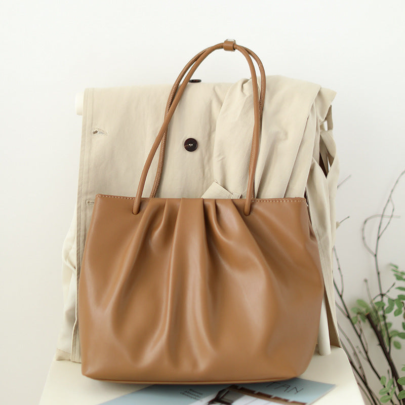 Pleated Cloud Bag Retro Large Capacity One Shoulder Tote Bag