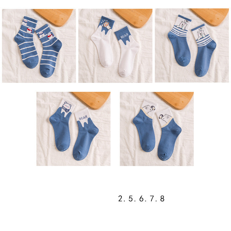 Women's Tall Polar Bear Cartoon Cotton Stockings