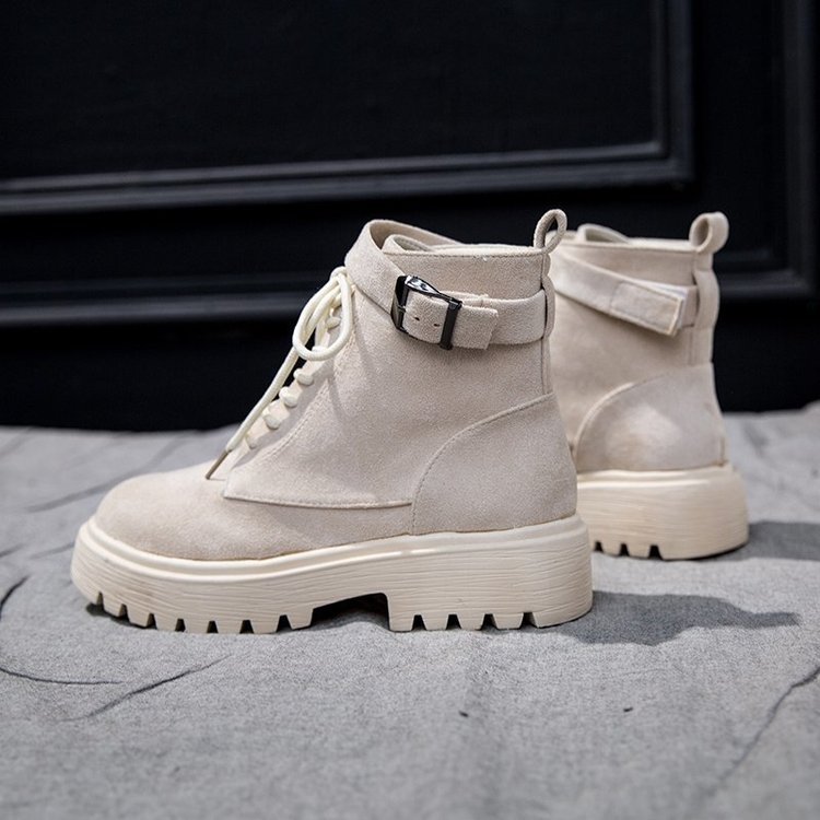 Trendy Fashion Lace-Up Thick Heel Short Boots