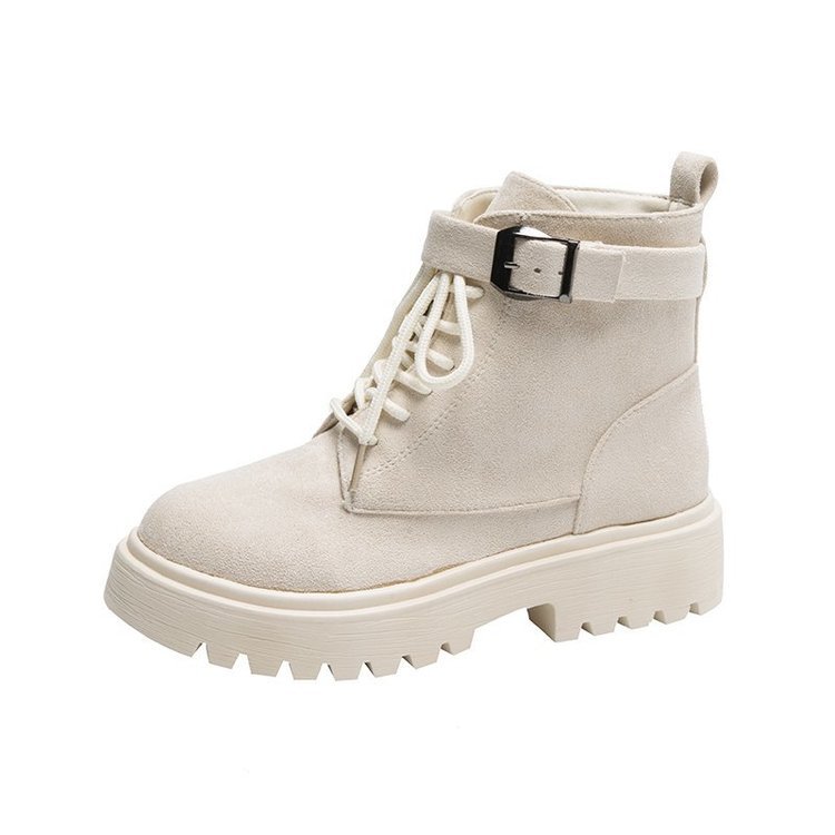 Trendy Fashion Lace-Up Thick Heel Short Boots