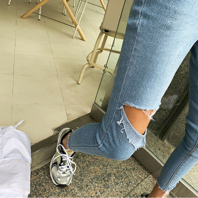 Women's Jeans With Waist Waist And Slim Feet