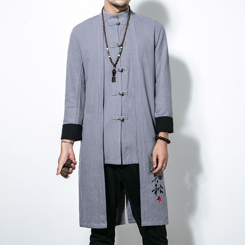Vintage Embroidered Windbreaker With Button