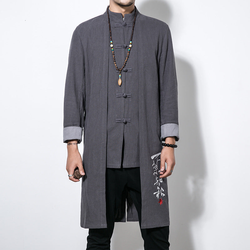 Vintage Embroidered Windbreaker With Button