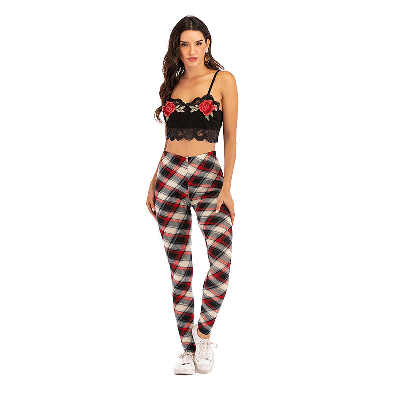 Printed Skinny Elastic Casual Pencil Pants