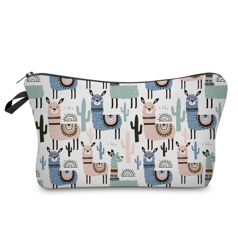 Digital Printing Alpaca Llama Cosmetic Bag Multi-Function Women's StorageBag