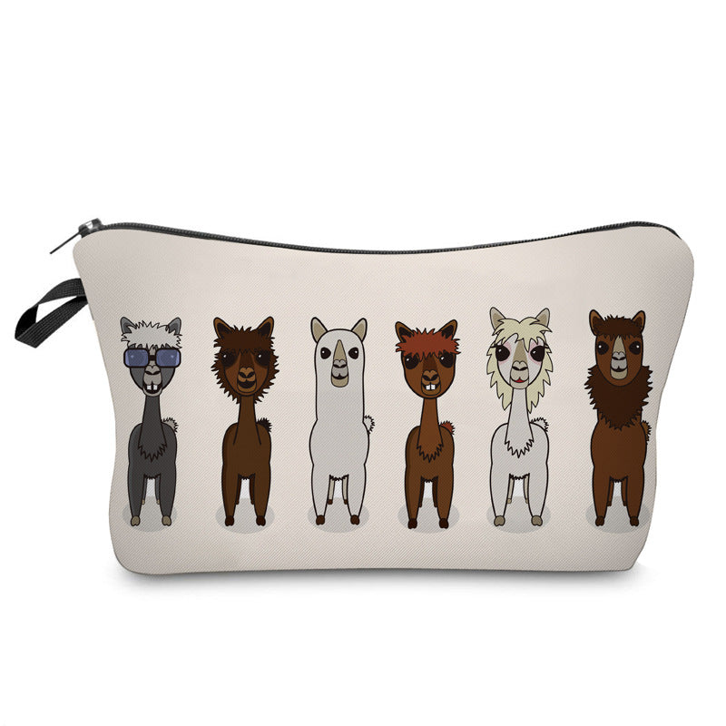 Digital Printing Alpaca Llama Cosmetic Bag Multi-Function Women's StorageBag