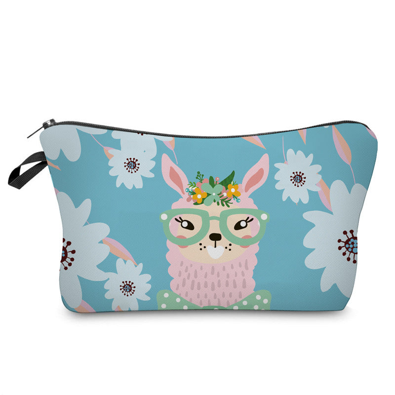 Digital Printing Alpaca Llama Cosmetic Bag Multi-Function Women's StorageBag