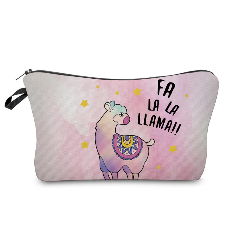 Digital Printing Alpaca Llama Cosmetic Bag Multi-Function Women's StorageBag