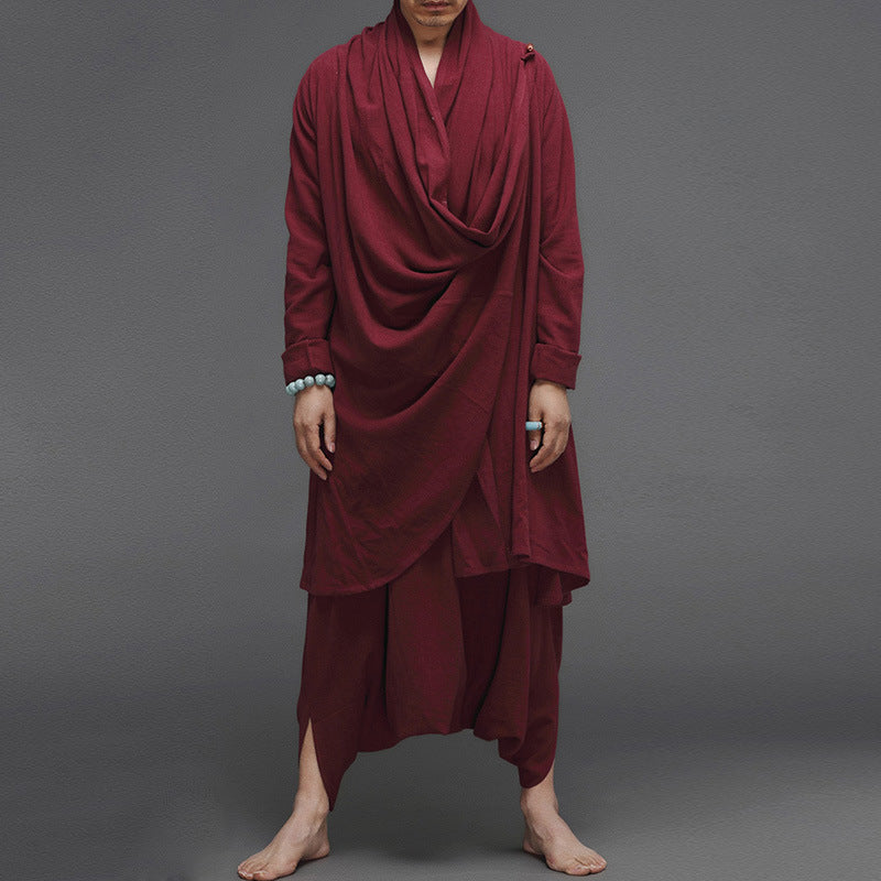 Set Of Loose Ethnic Linen Long Cloak